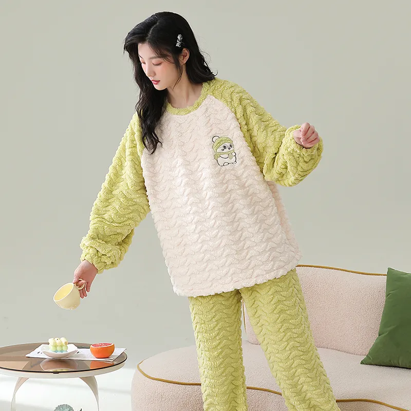 XIAFENYAN Pajama Set Women's Green-5