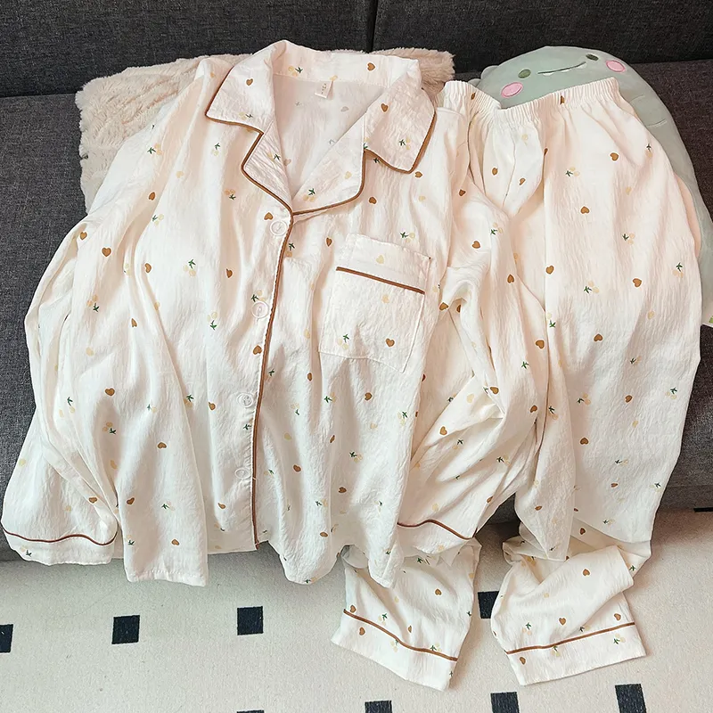 XIAFENYAN Pajama Set Women's Apricot-1