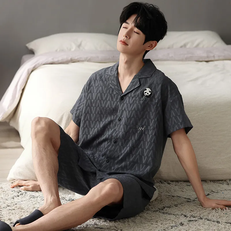 XIAFENYAN Pajama Set Men's Dark Gray-3