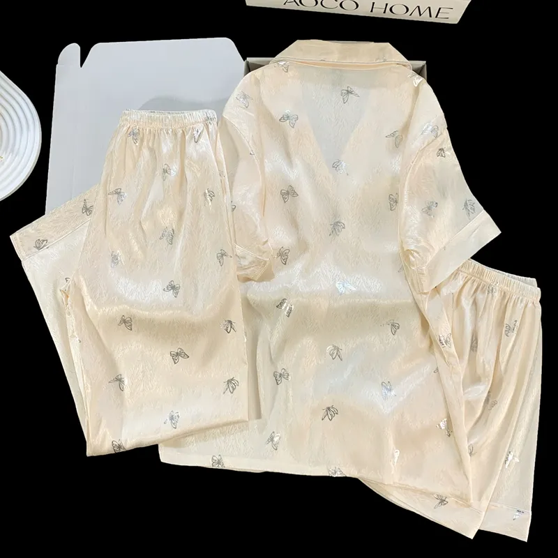 XIAFENYAN Pajama Set Women's Apricot-4
