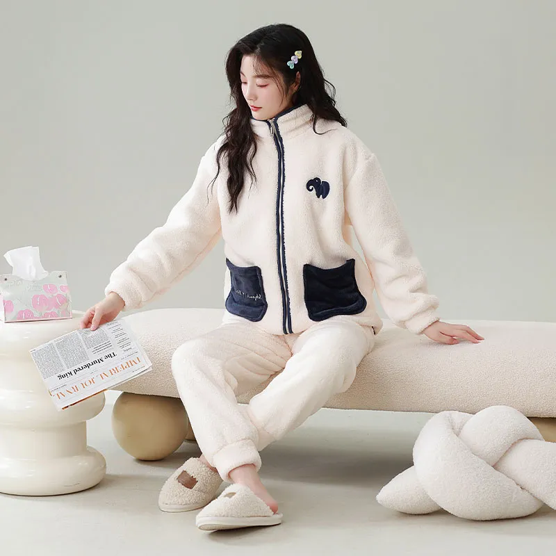 XIAFENYAN Pajama Set Women's Apricot-1