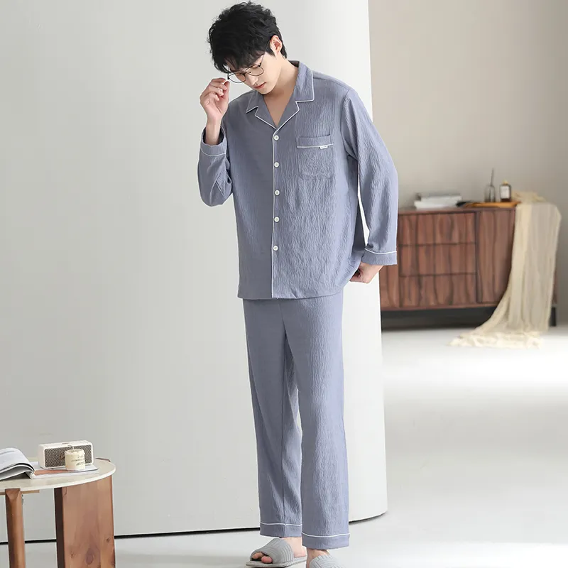 XIAFENYAN Pajama Set Unisex Blue-4