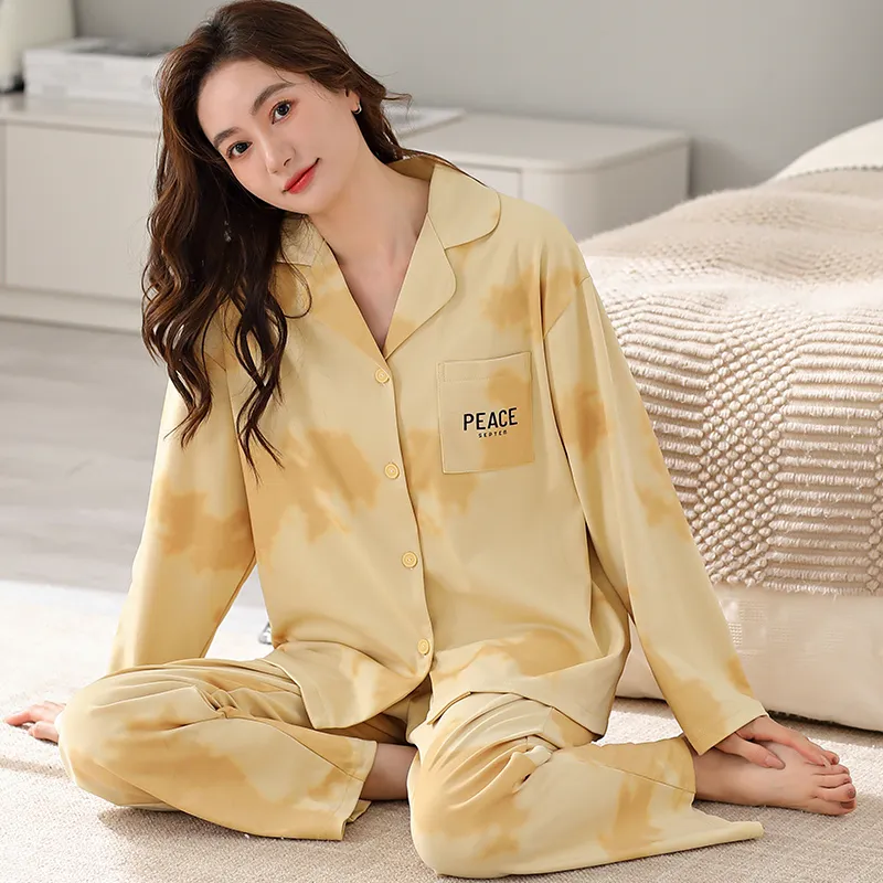 XIAFENYAN Pajama Set Women's Yellow-1