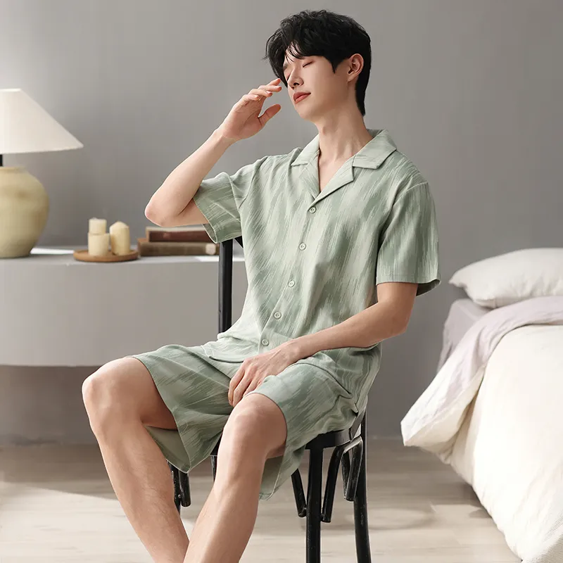 XIAFENYAN Pajama Set Unisex Green-13