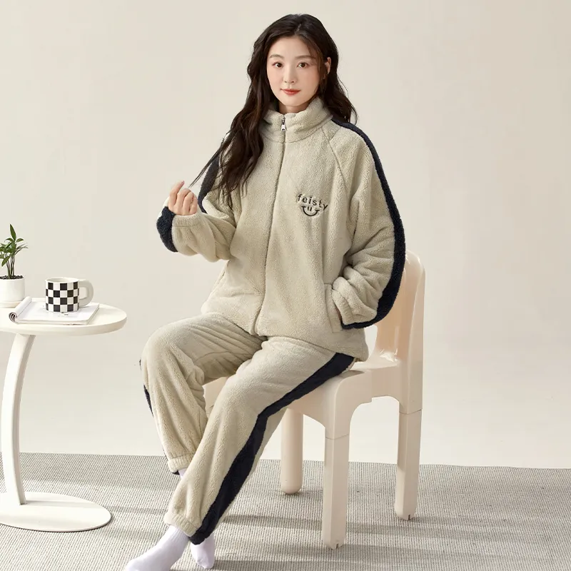 XIAFENYAN Pajama Set Women's Light Khaki-4