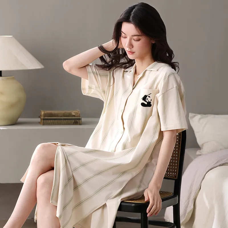 XIAFENYAN Nightgown Women's Apricot-2
