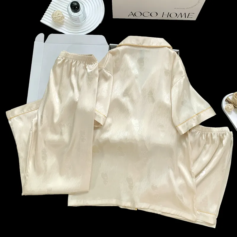 XIAFENYAN Pajama Set Women's Apricot-4