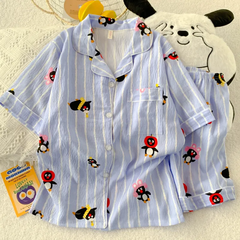 XIAFENYAN Pajama Set Women's Blue-1