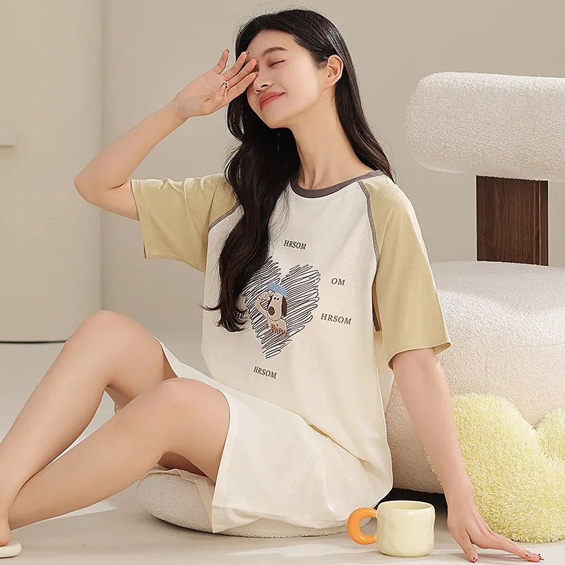 XIAFENYAN Nightgown Women's Fruit Green-4