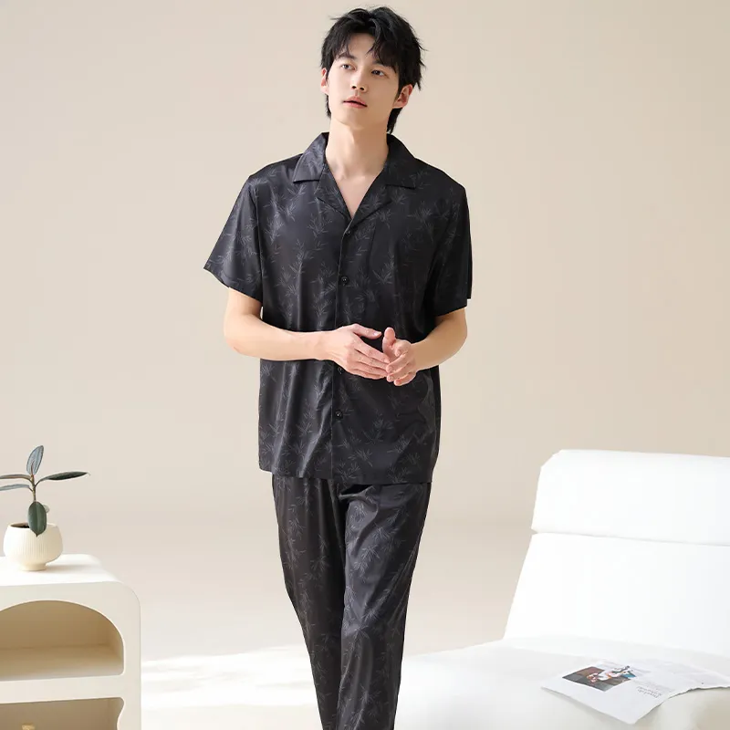 XIAFENYAN Pajama Set Men's Dark Gray-6