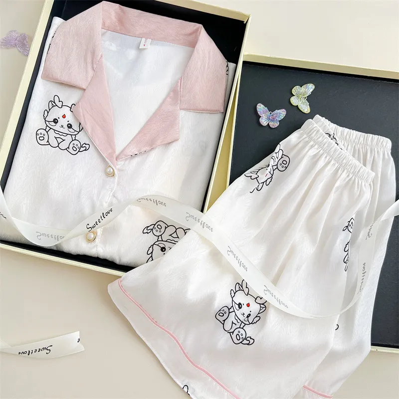 XIAFENYAN Pajama Set Women's Apricot-4