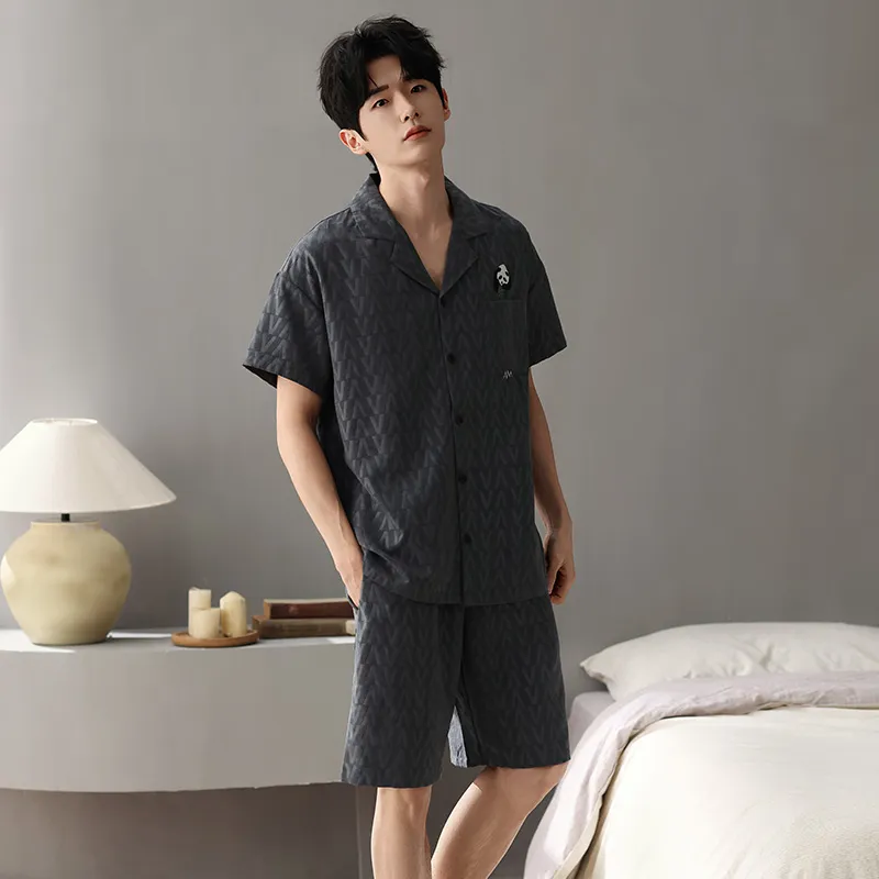 XIAFENYAN Pajama Set Men's Dark Gray-6