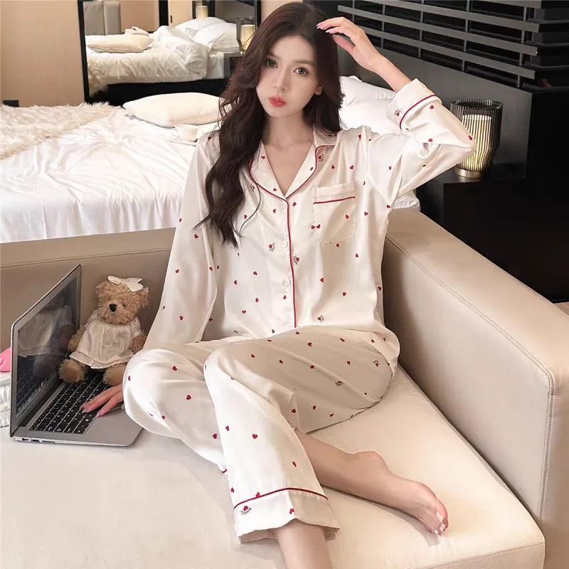 XIAFENYAN Pajama Set Women's White-2