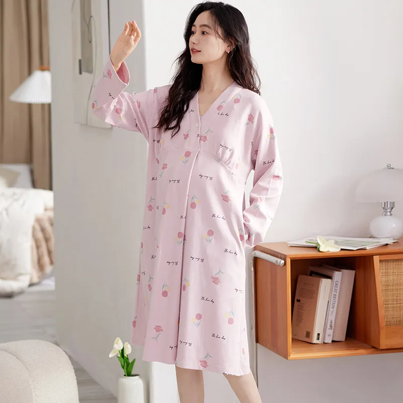 XIAFENYAN Nightgown Women's Purple-6