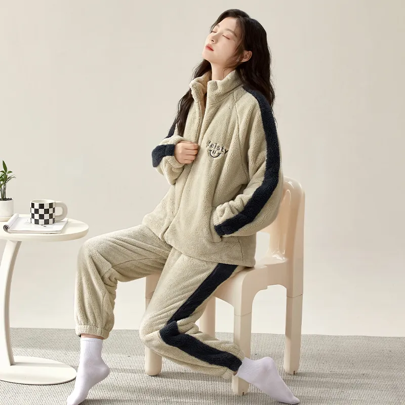 XIAFENYAN Pajama Set Women's Light Khaki-2