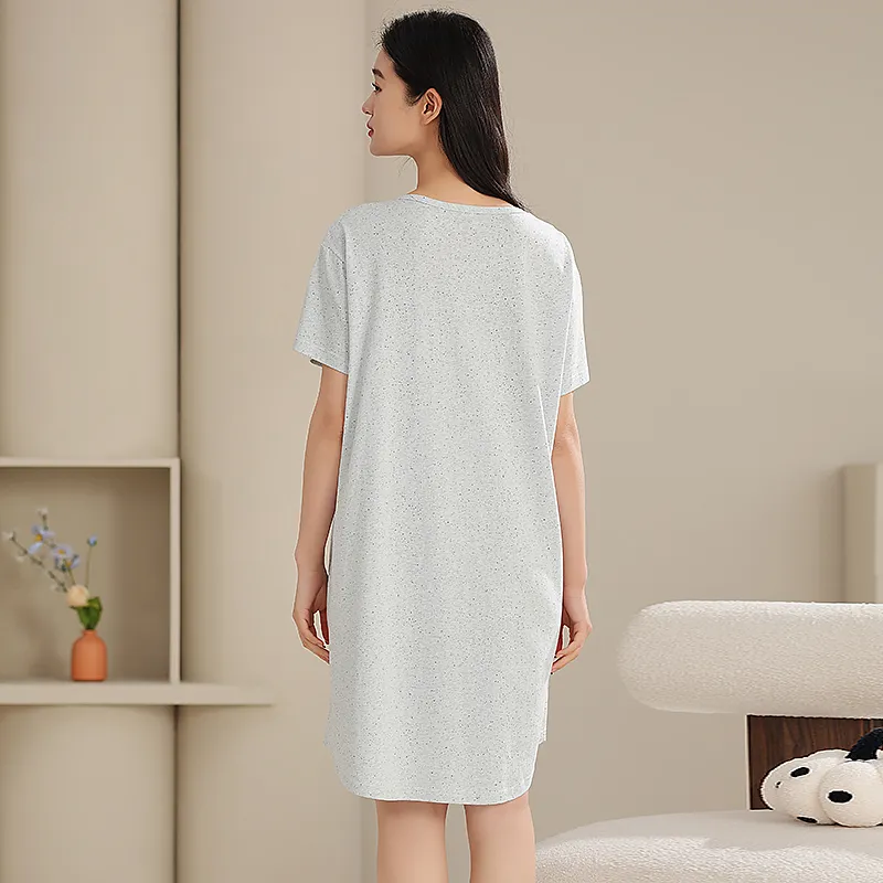 XIAFENYAN Nightgown Women's Light Blue-6