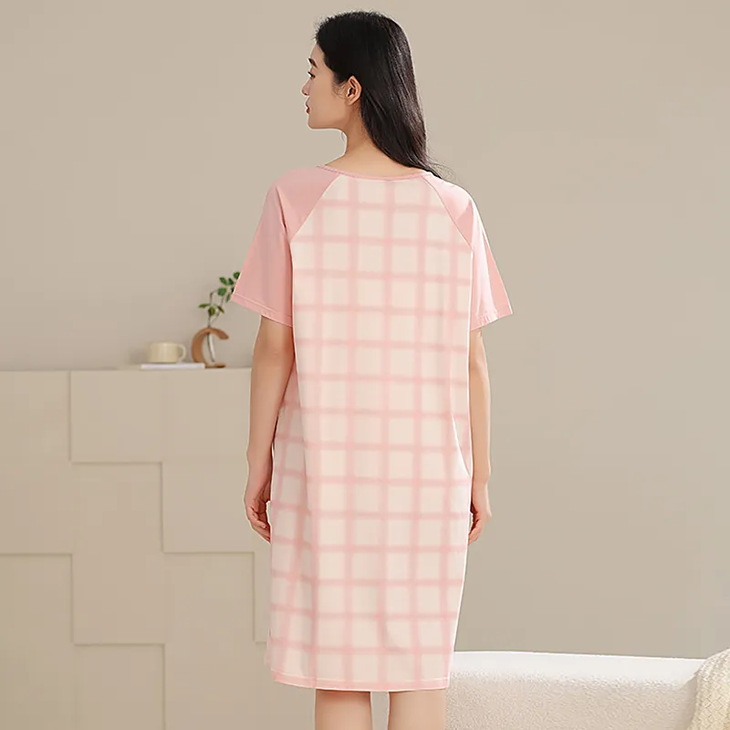 XIAFENYAN Nightgown Women's Pink-6