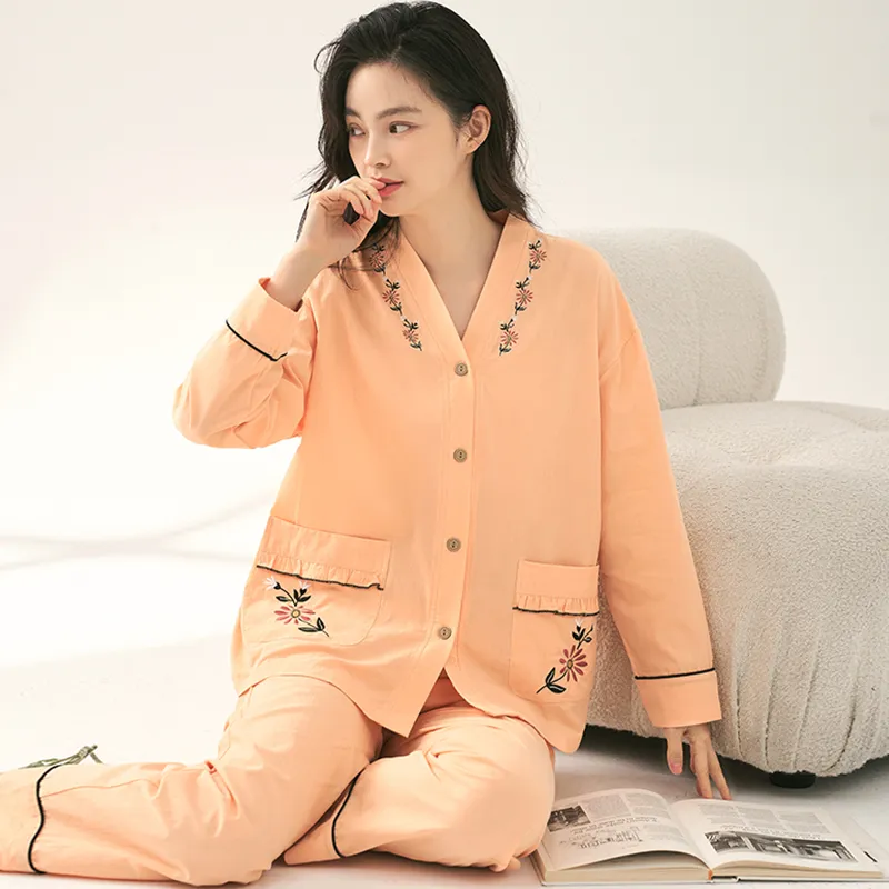 XIAFENYAN Pajama Set Women's Orange-4