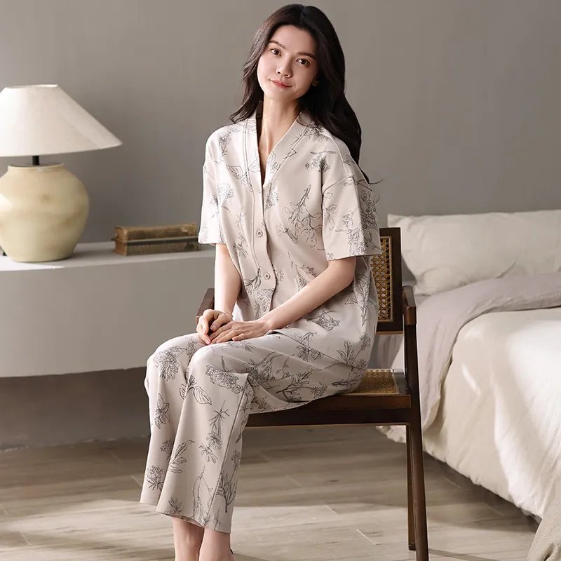 XIAFENYAN Pajama Set Women's Light Brown-5