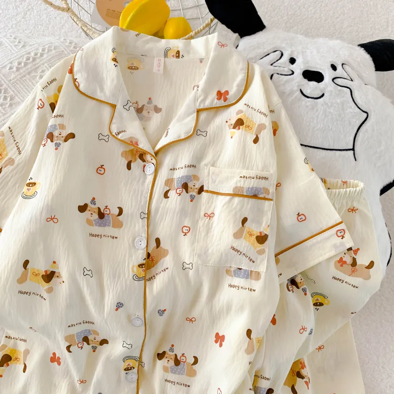 XIAFENYAN Pajama Set Women's Apricot-3
