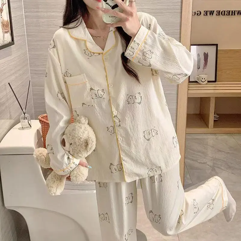 XIAFENYAN Pajama Set Women's Apricot-5