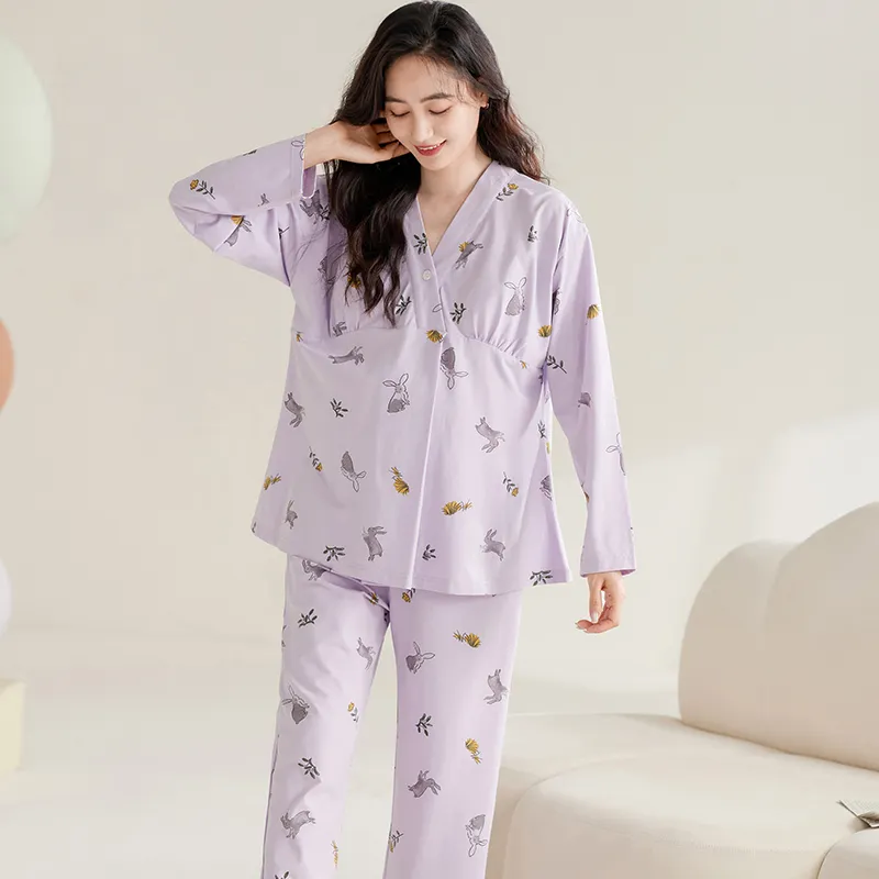 XIAFENYAN Pajama Set Women's Purple-6