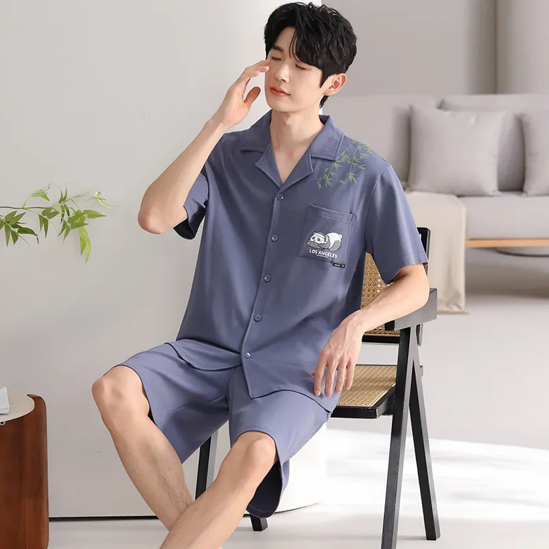 XIAFENYAN Pajama Set Men's Purple Blue-5