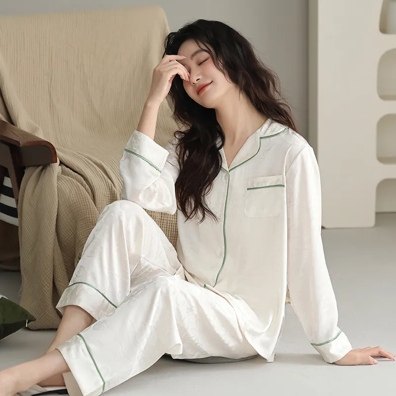XIAFENYAN Pajama Set Women's Beige-5