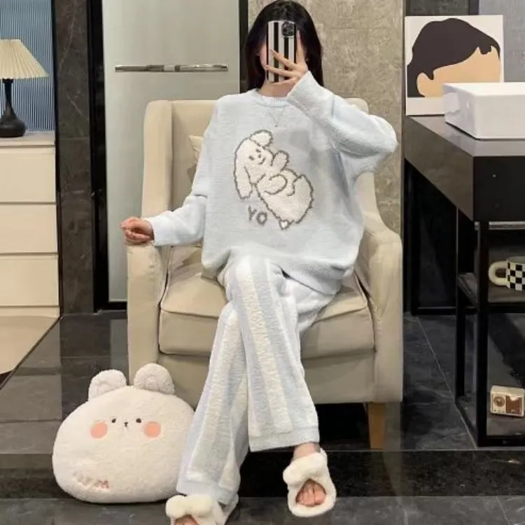 XIAFENYAN Pajama Set Women's Shopping Bag Blue-1