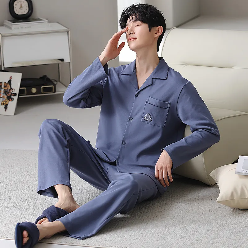 XIAFENYAN Pajama Set Men's Blue-3