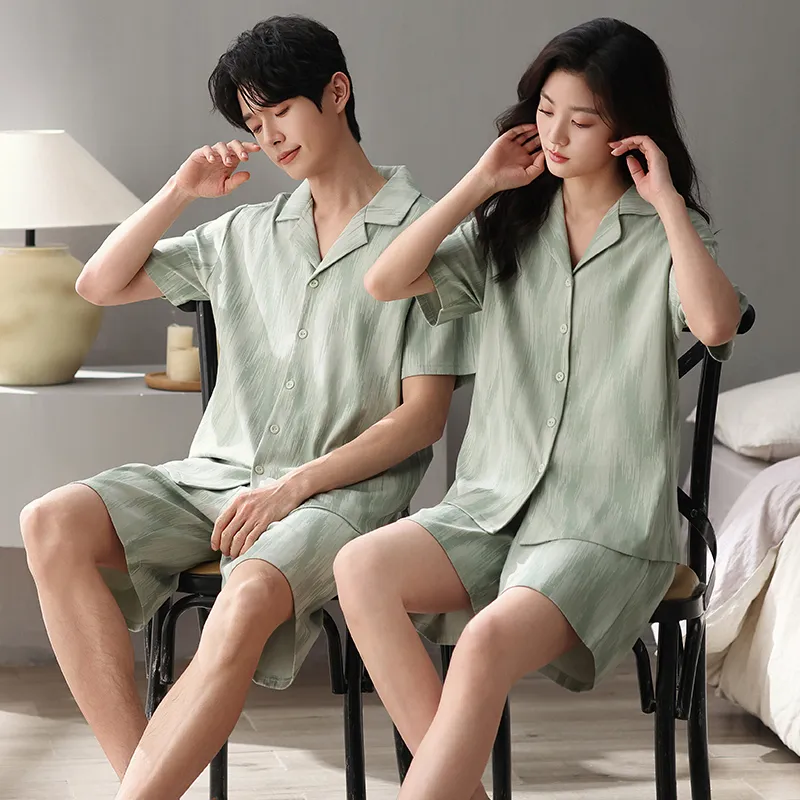 XIAFENYAN Pajama Set Unisex Green-4