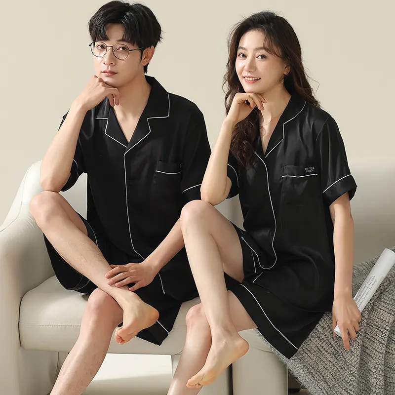 XIAFENYAN Pajama Set Unisex Black-4