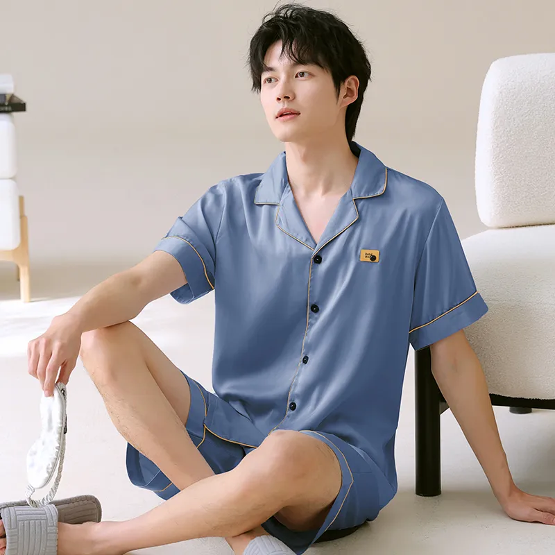 XIAFENYAN Pajama Set Men's Blue-2