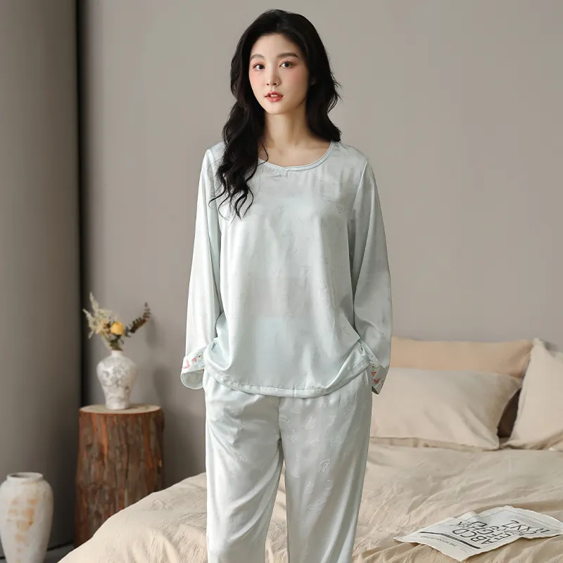 XIAFENYAN Pajama Set Women's Green-5