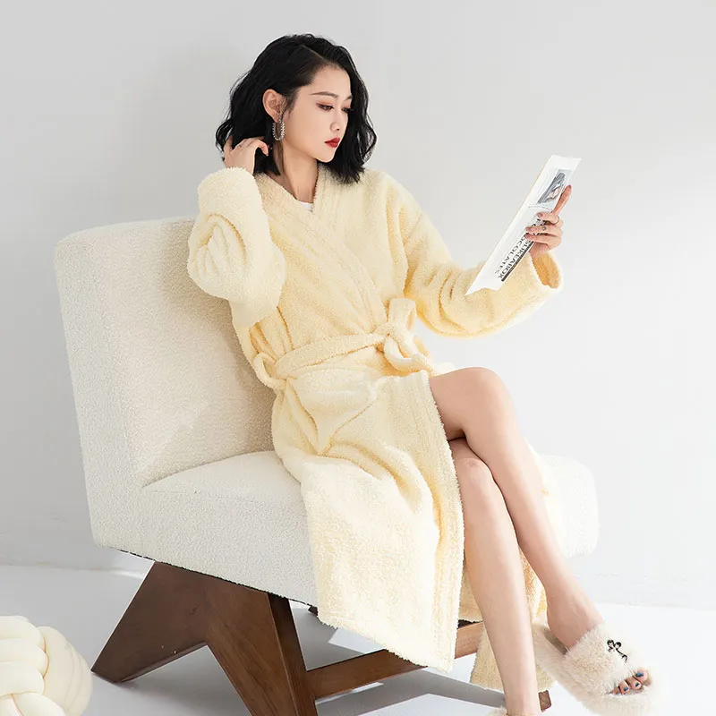 XIAFENYAN Bath Robes Women's Yellow-3