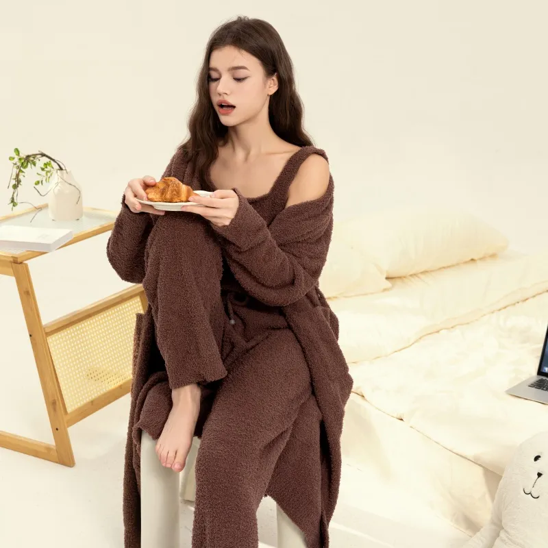 XIAFENYAN Pajama Set Women's Brown-4