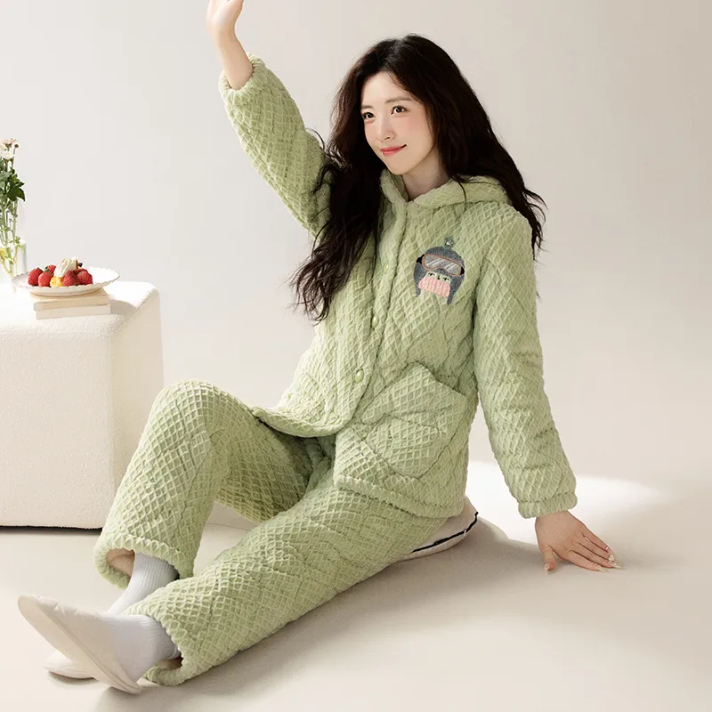 XIAFENYAN Pajama Set Women's Appa Green-4