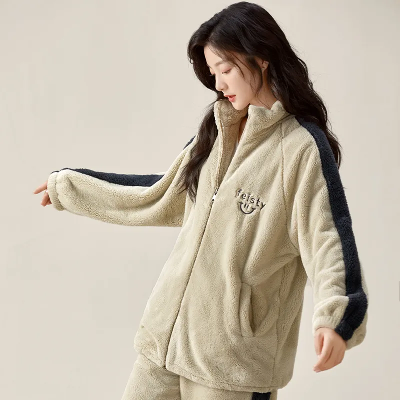 XIAFENYAN Pajama Set Women's Light Khaki-5