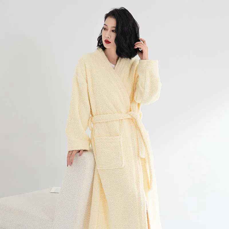 XIAFENYAN Bath Robes Women's Yellow-5