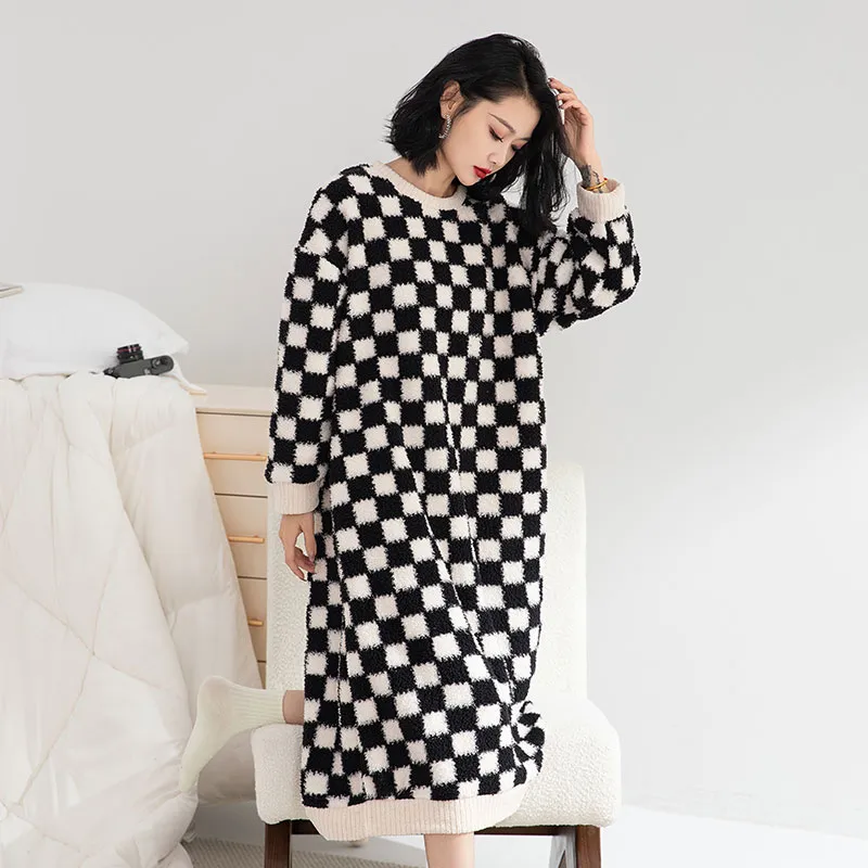 XIAFENYAN Nightgown Women's Black-4