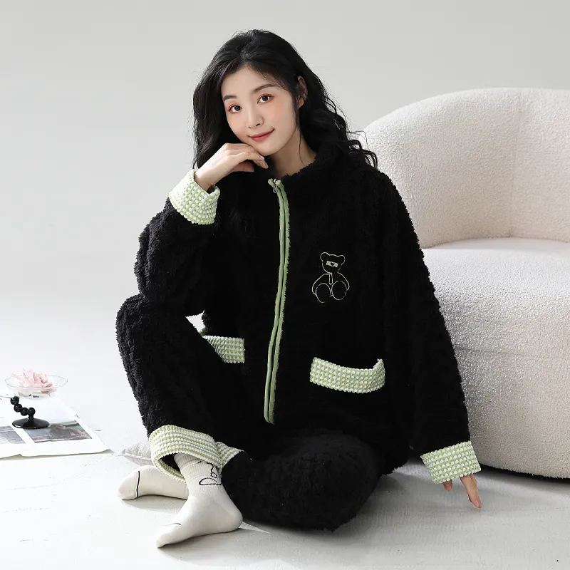 XIAFENYAN Pajama Set Women's Black-3