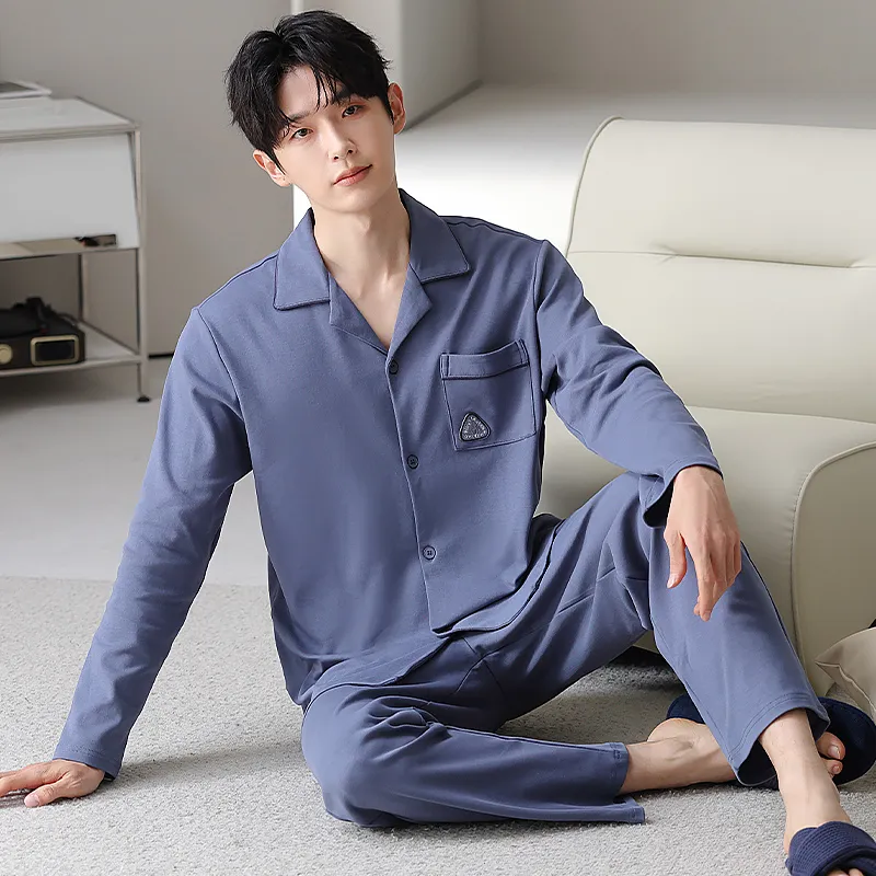 XIAFENYAN Pajama Set Men's Blue-5