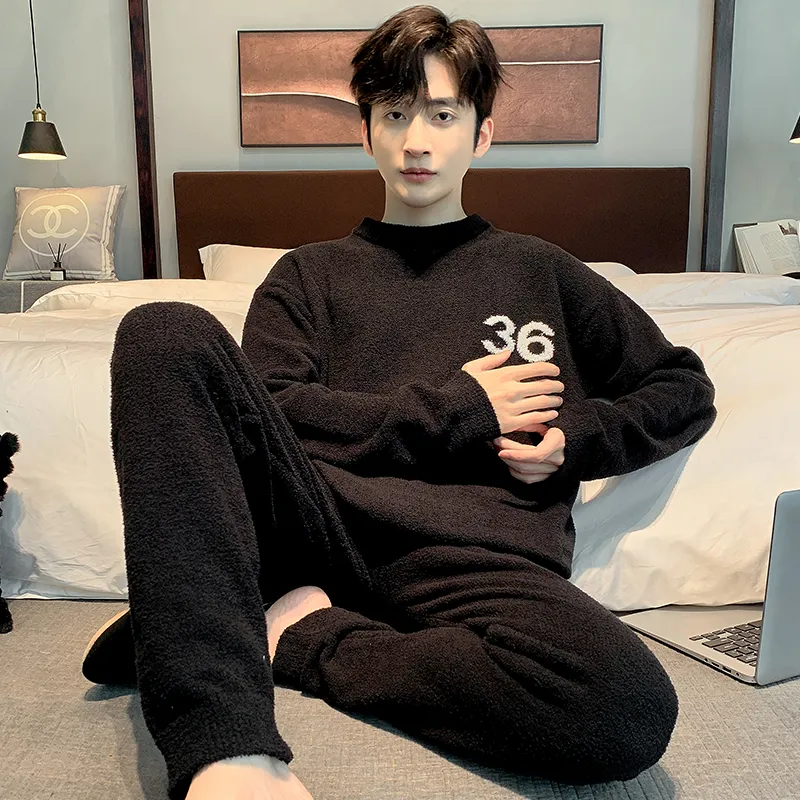 XIAFENYAN Pajama Set Men's Black-6