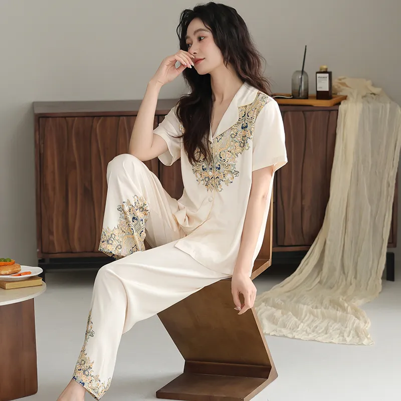 XIAFENYAN Pajama Set Women's Apricot-3
