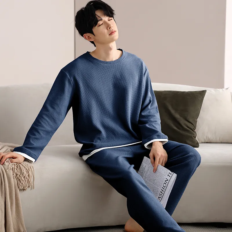 XIAFENYAN Pajama Set Men's Blue-3