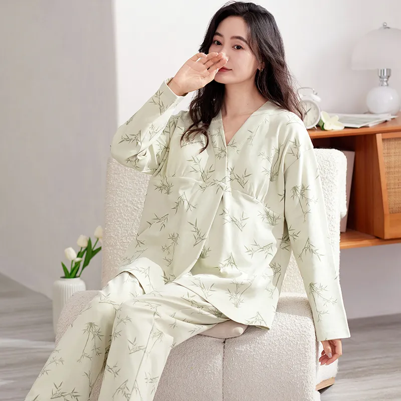 XIAFENYAN Pajama Set Women's Green-3