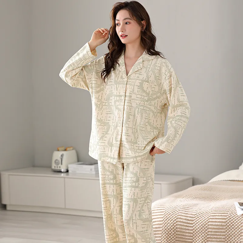 XIAFENYAN Pajama Set Women's Apricot-7