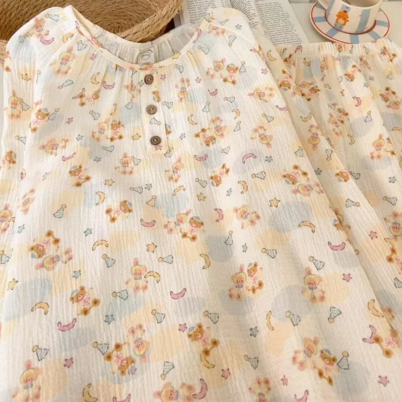 XIAFENYAN Pajama Set Women's Light Yellow-6