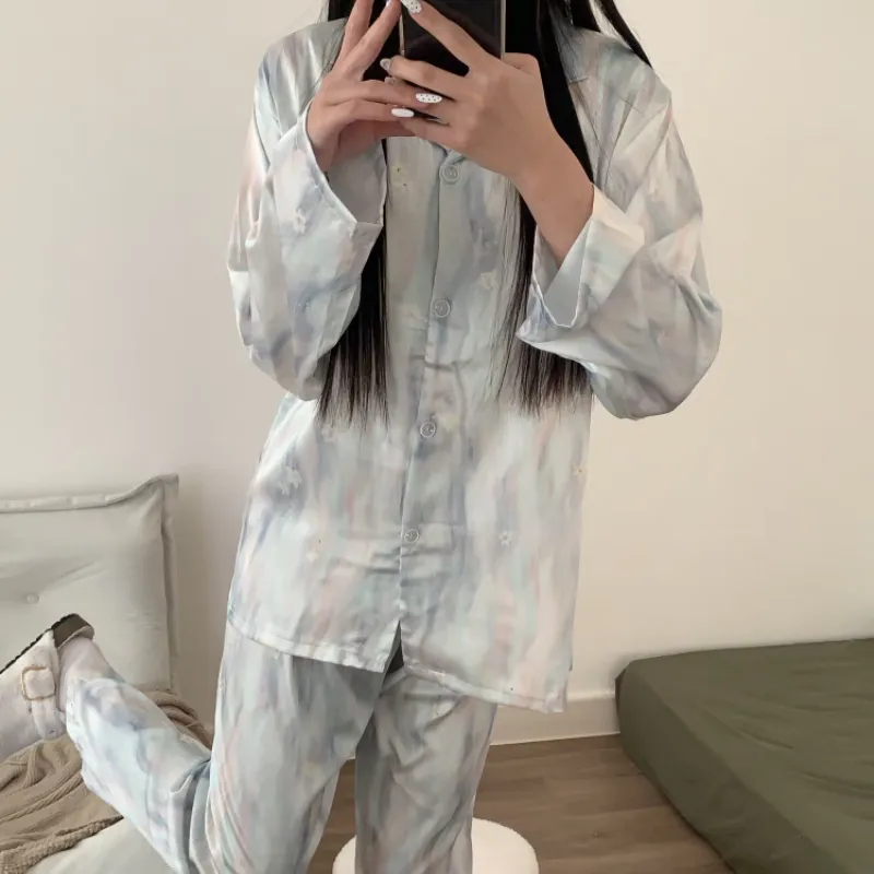XIAFENYAN Pajama Set Women's Blue-2