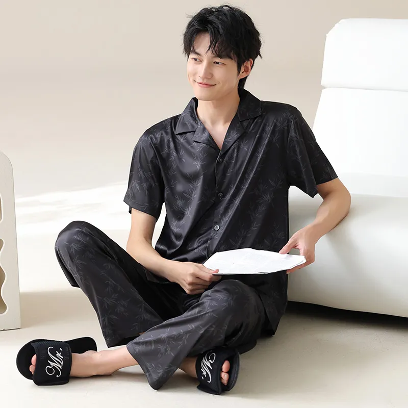 XIAFENYAN Pajama Set Men's Dark Gray-3